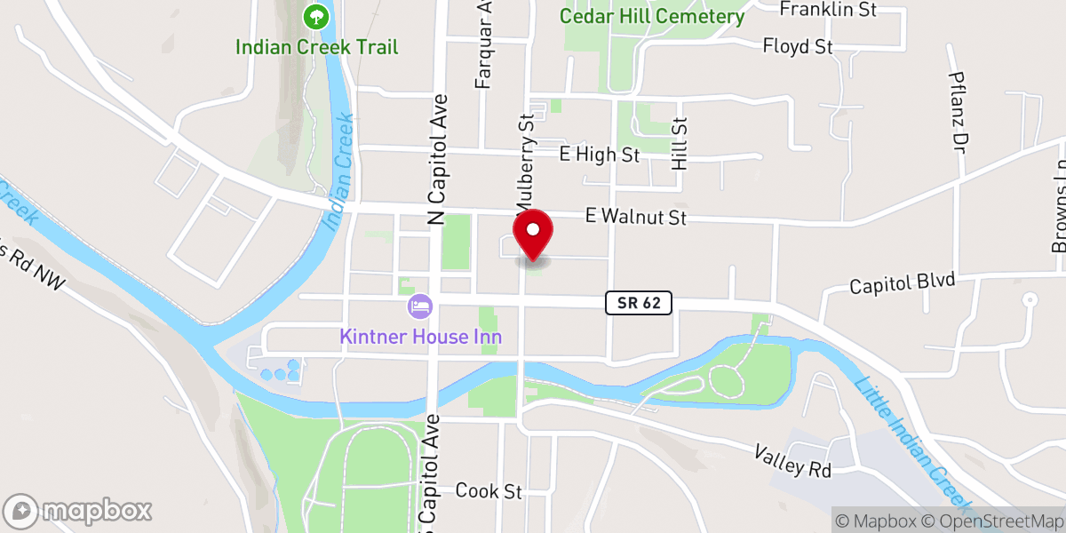 Map showing location of Corydon Christian Church