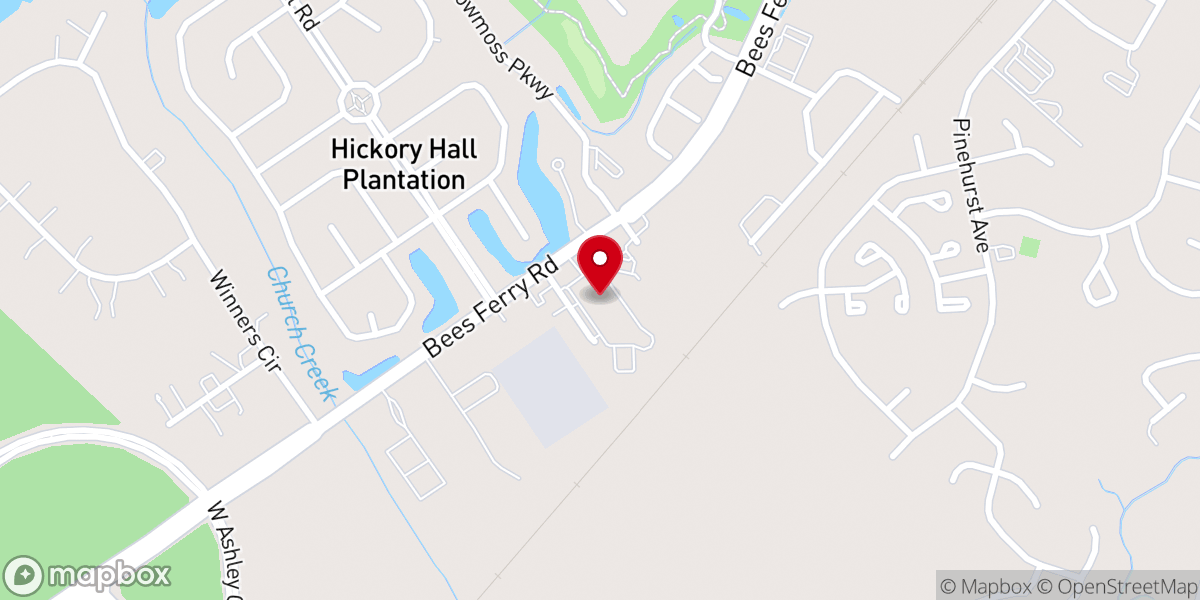 Map showing location of Grace on the Ashley Baptist Church