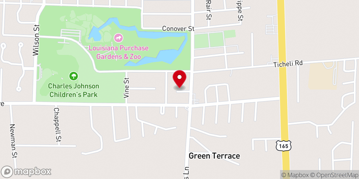 Map showing location of Logtown Baptist Church