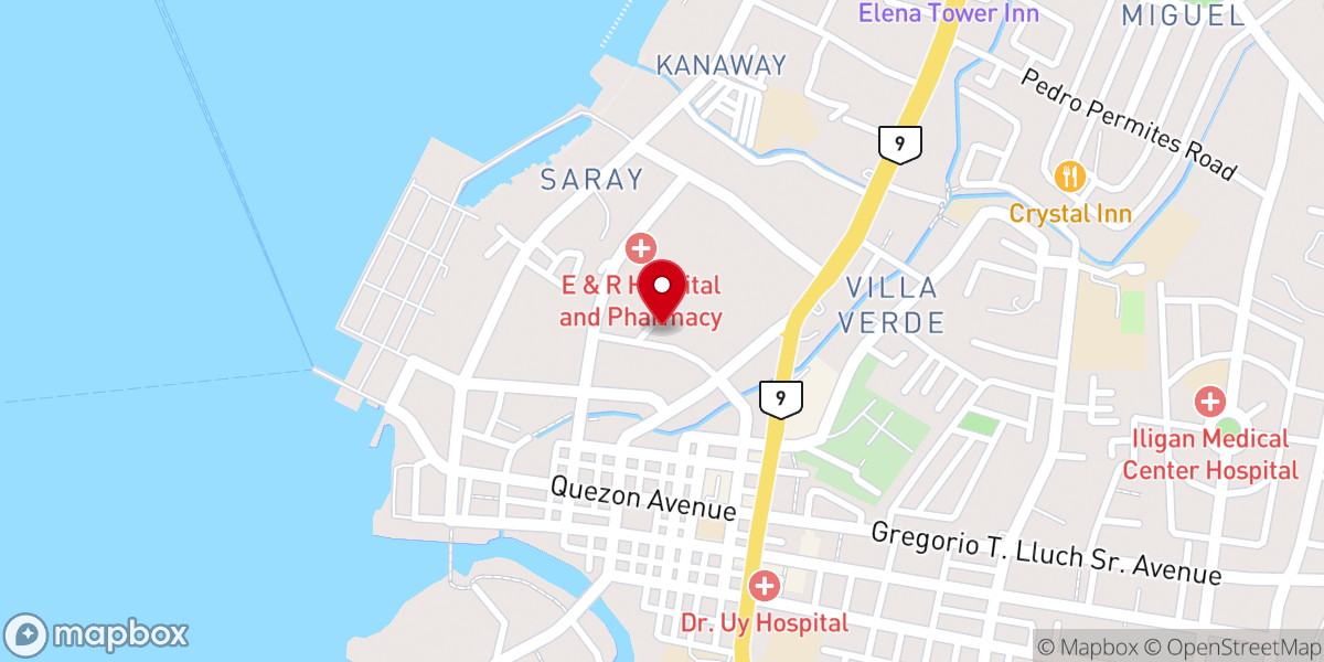 Map showing location of First Assembly of God Worship Center