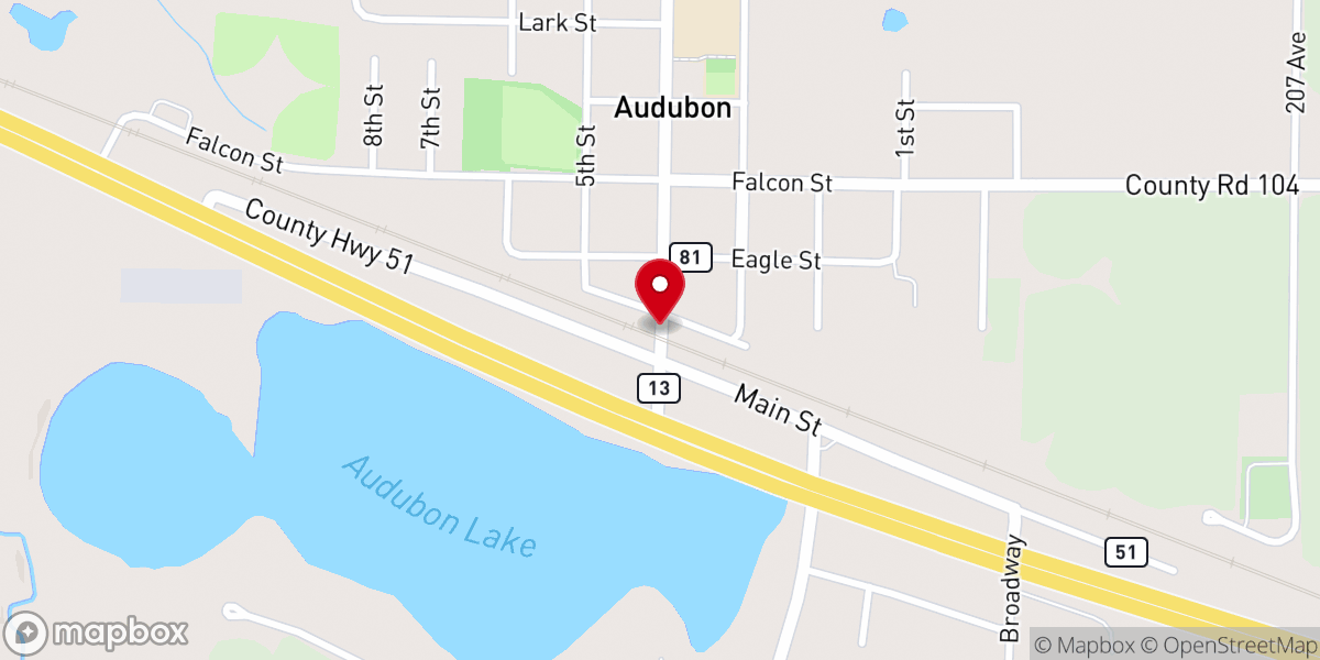 Map showing location of Audubon Chapel