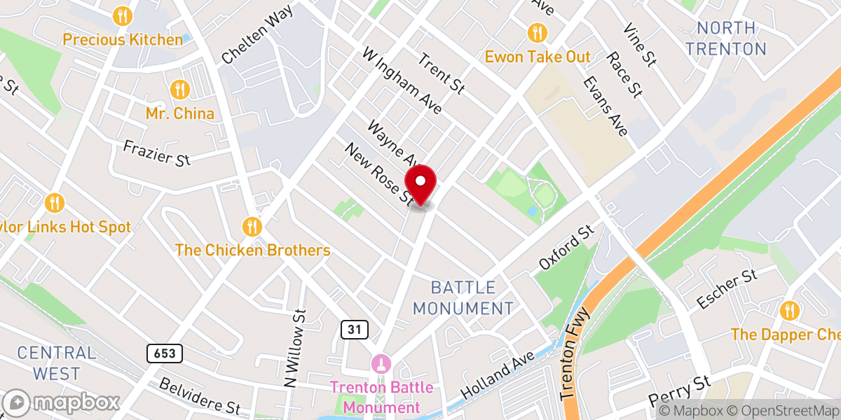 Map showing location of Samaritan Baptist Church