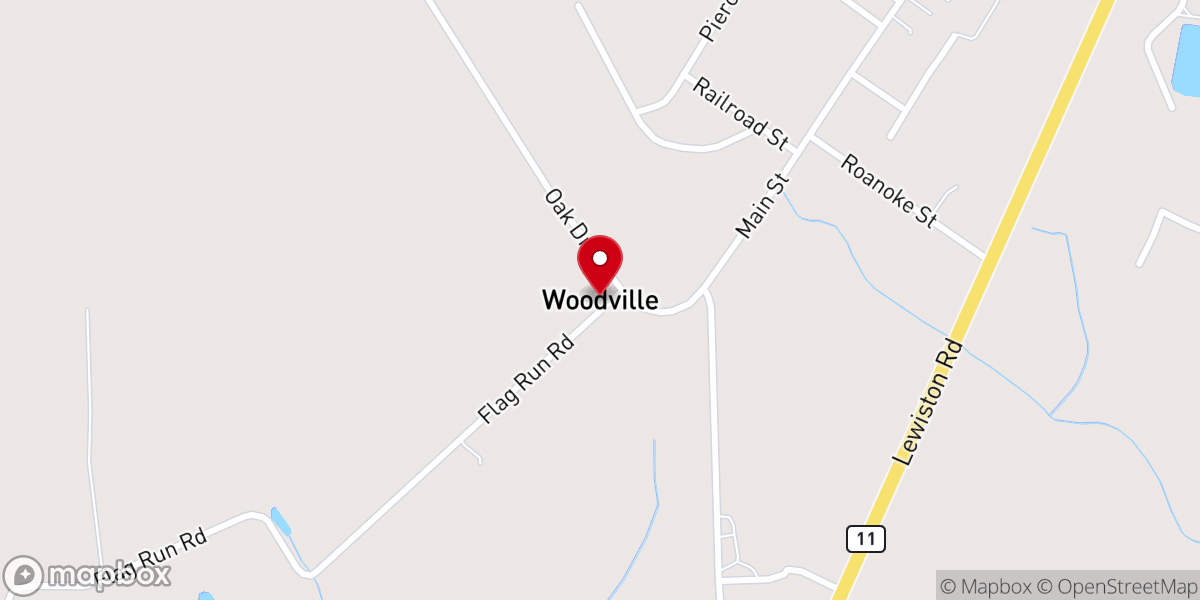 Map showing location of Woodville