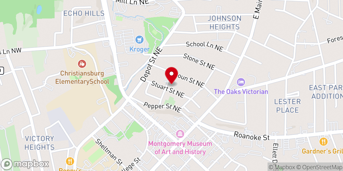 Map showing location of Asbury United Methodist Church