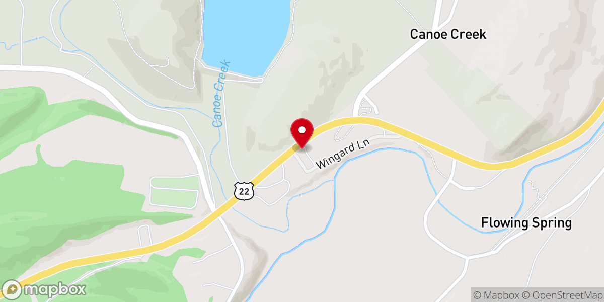 Map showing location of Canoe Creek United Methodist Church