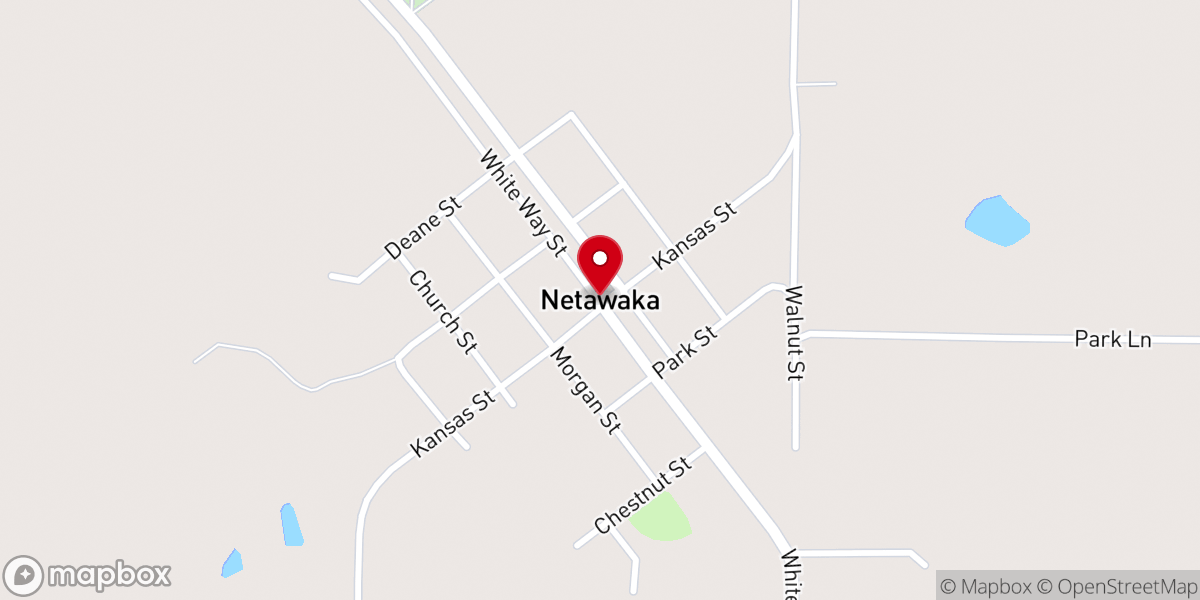 Map showing location of Netawaka