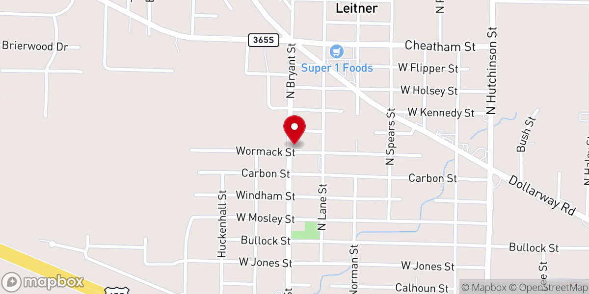 Map showing location of First Baptist Church Dewdrop
