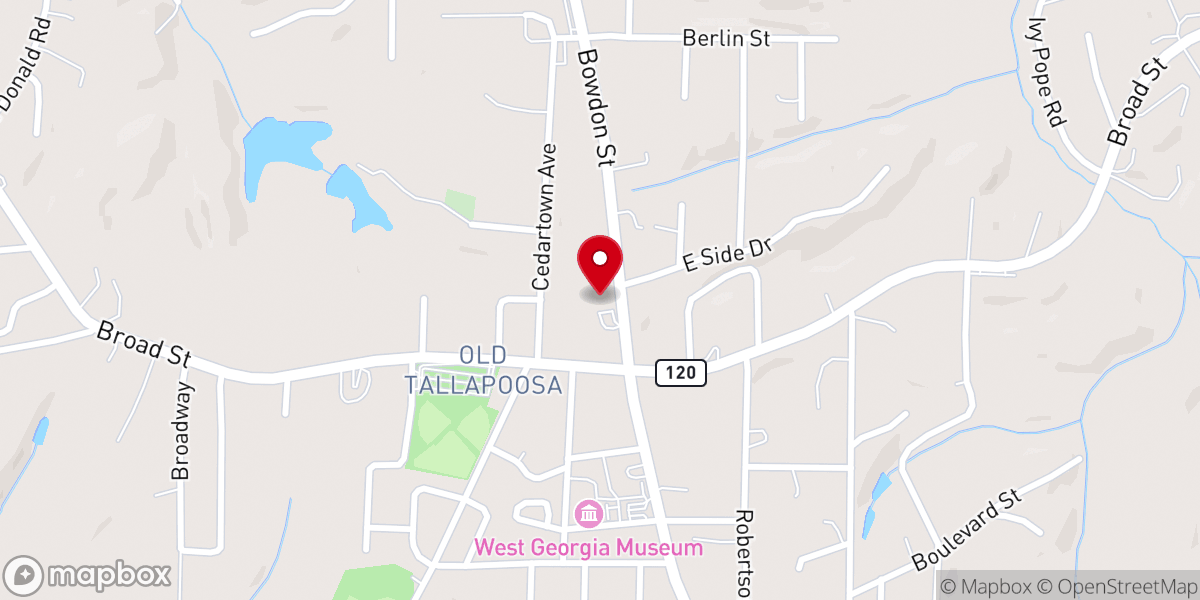 Map showing location of First Christian Church