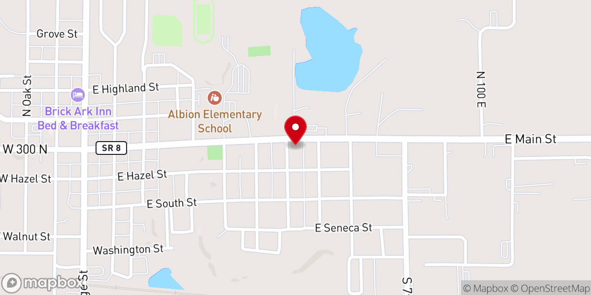 Map showing location of Albion Wesleyan Church