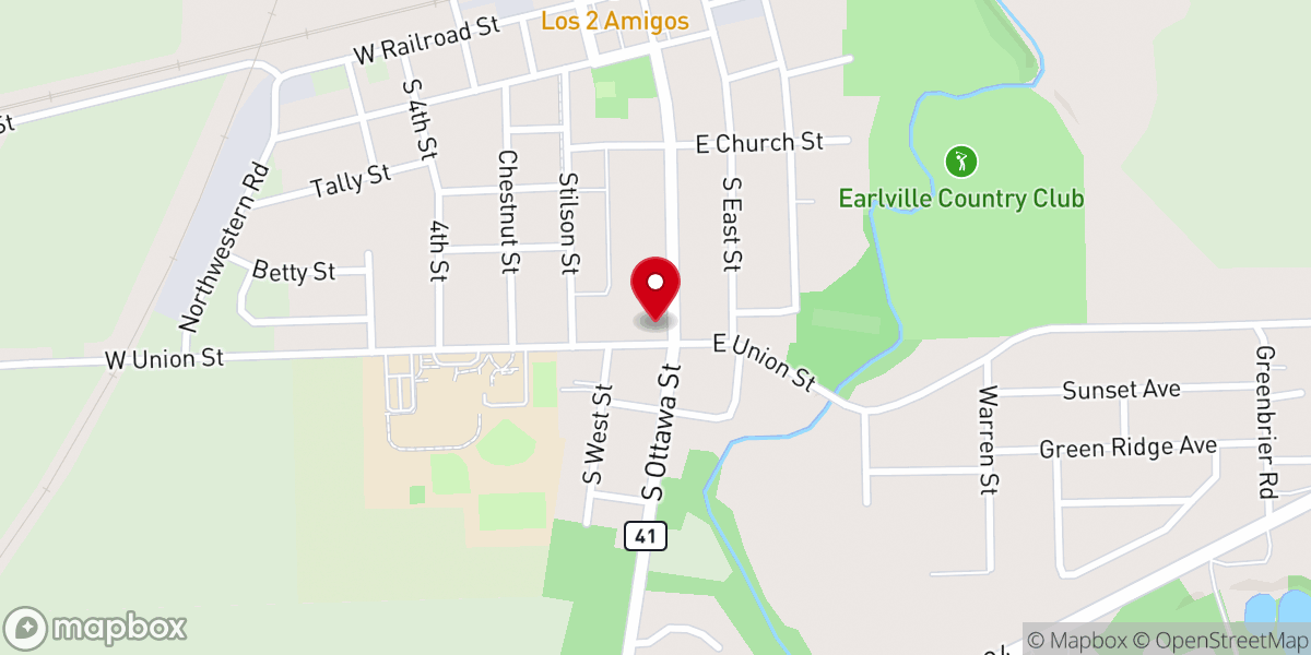 Map showing location of United Presbyterian Church