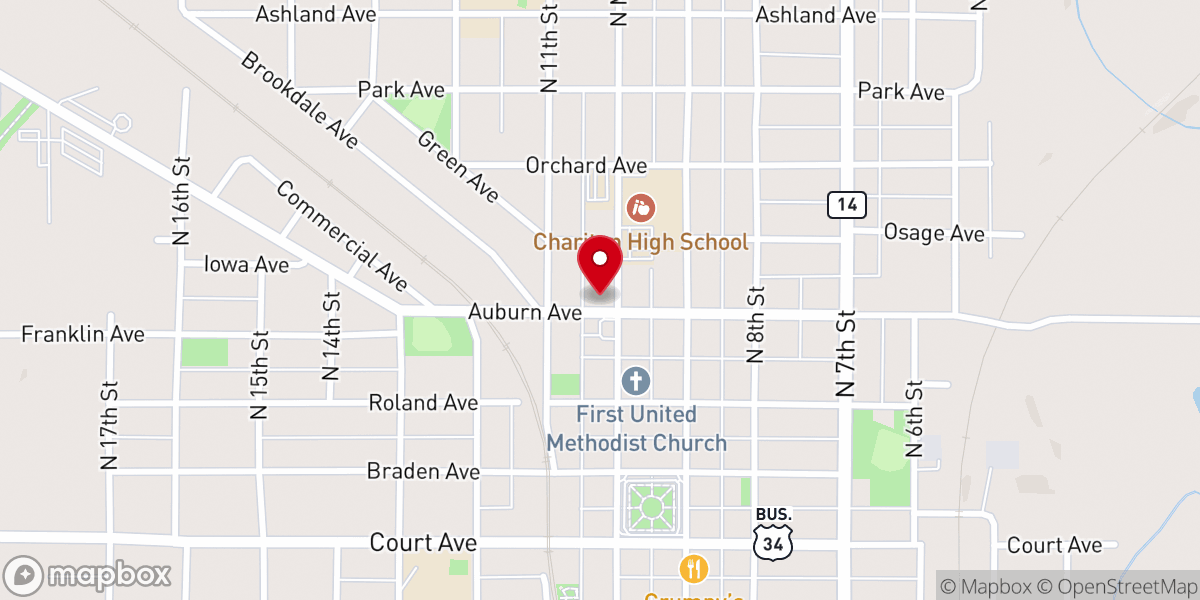 Map showing location of Sacred Heart Catholic Church