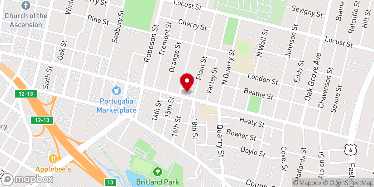 Map showing location of fall river chapel