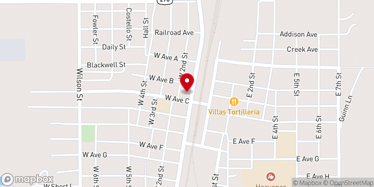 Map showing location of FBC Hope Center