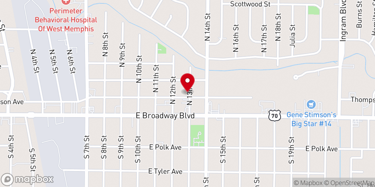 Map showing location of Morning Star Baptist Church