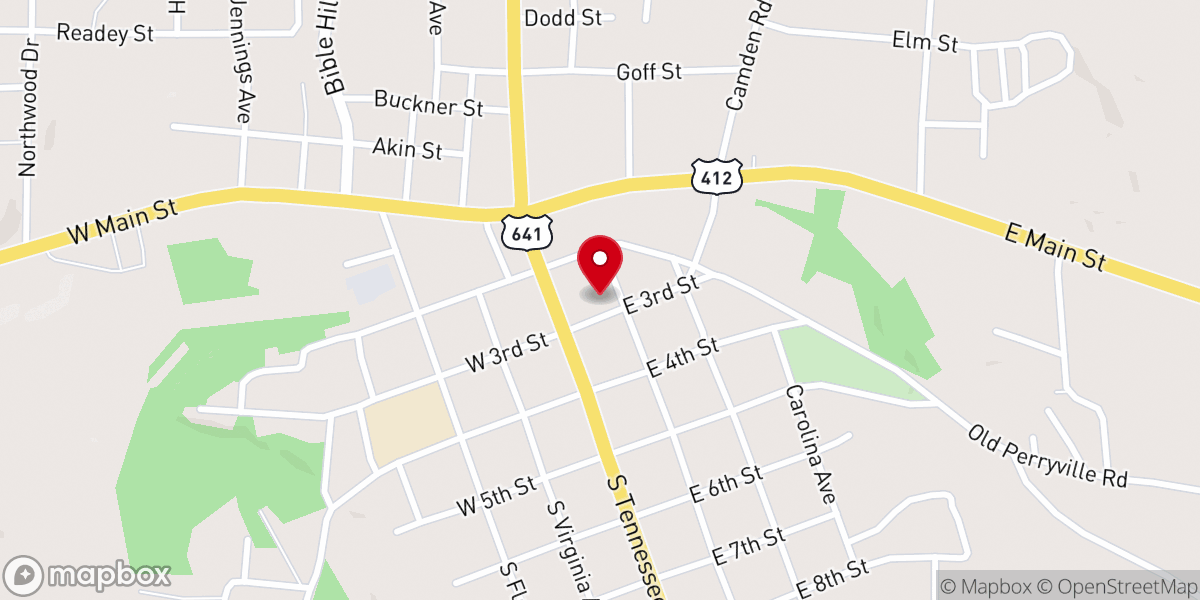 Map showing location of Parsons First Methodist Church
