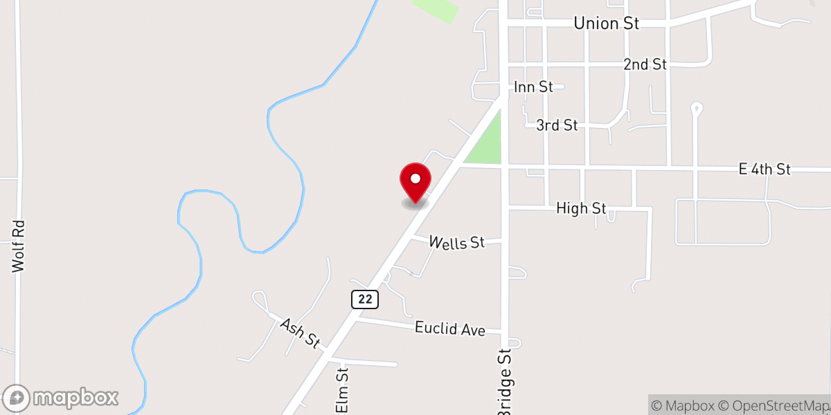 Map showing location of United Methodist Church