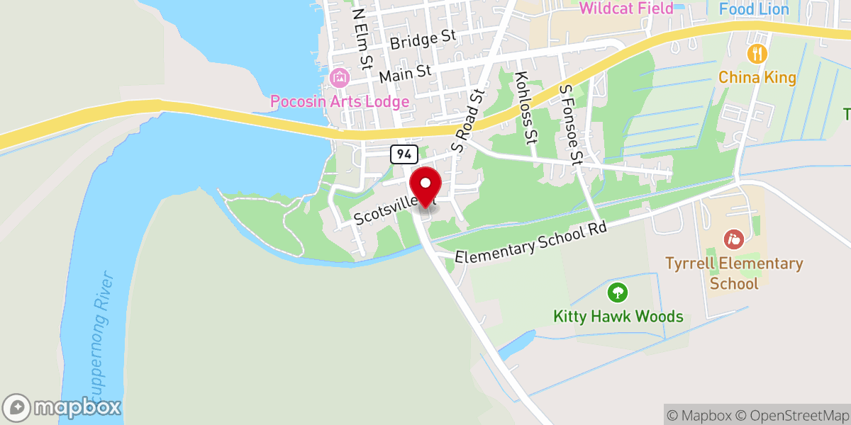 Map showing location of Salem Baptist Church