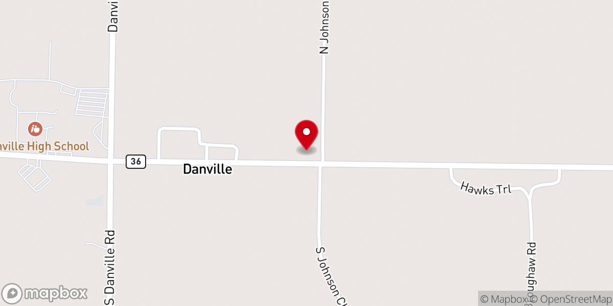 Map showing location of Danville Baptist Church