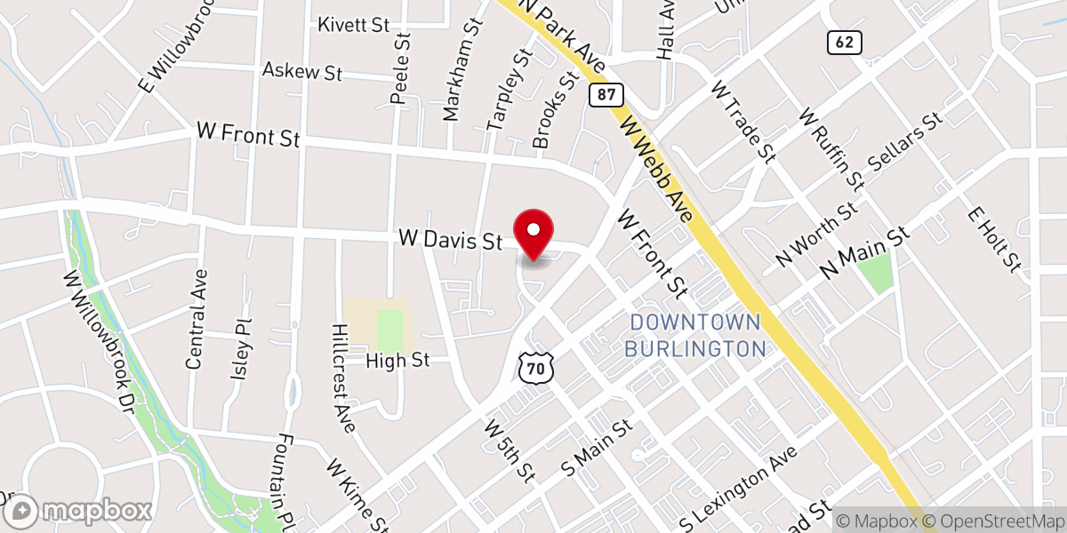 Map showing location of Blessed Sacrament Catholic church - Food Distribution Center