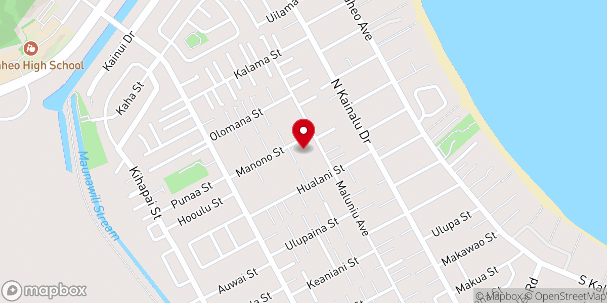 Map showing location of Kailua Christian Church