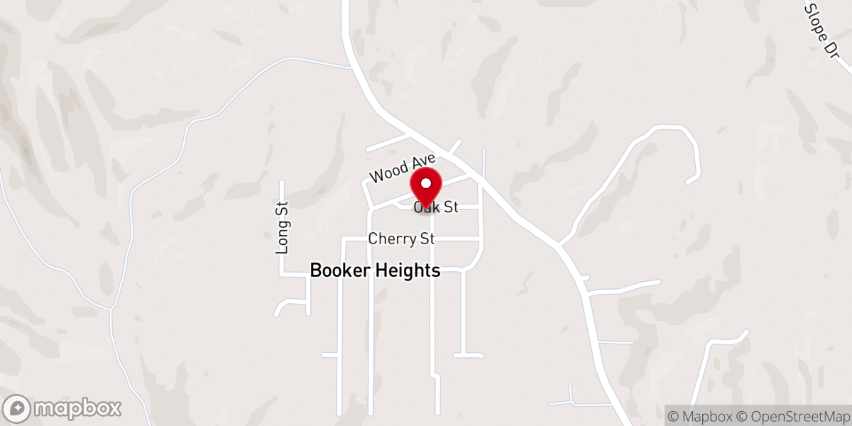Map showing location of First Baptist Church Booker Heights