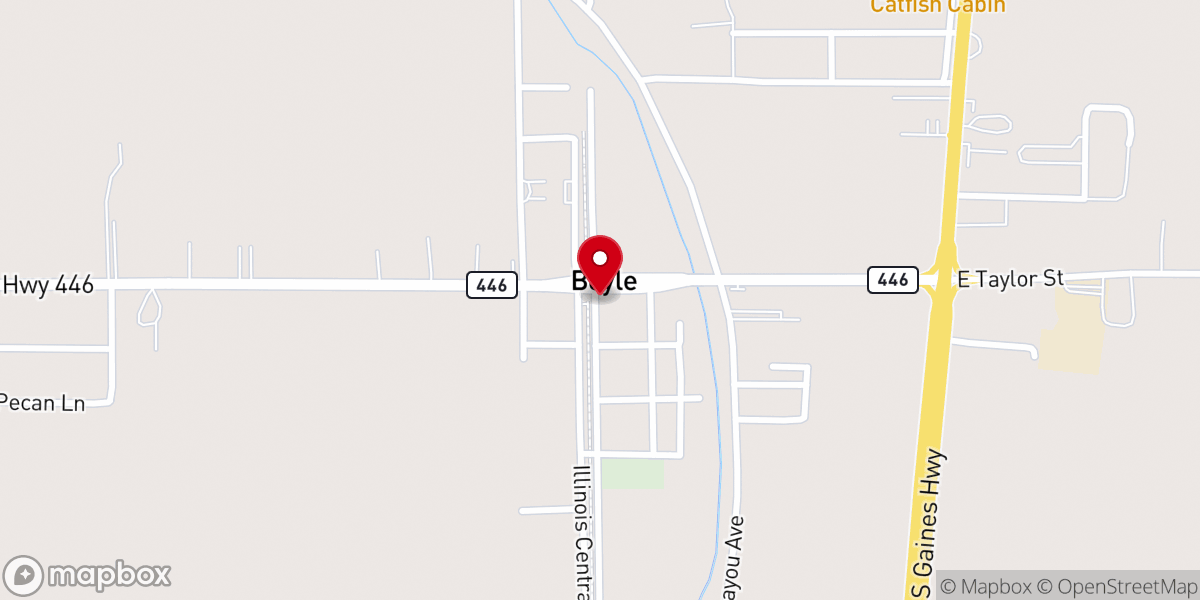 Map showing location of Catfish Cabin