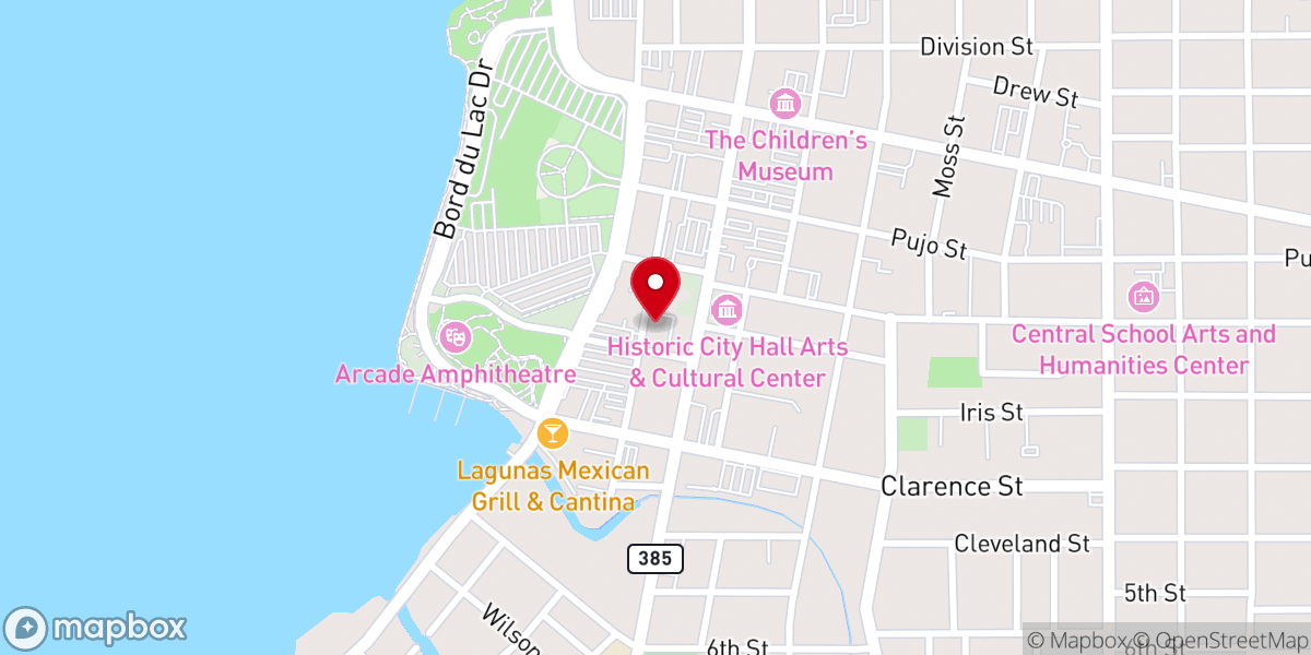 Map showing location of Calcasieu Parish Government Building