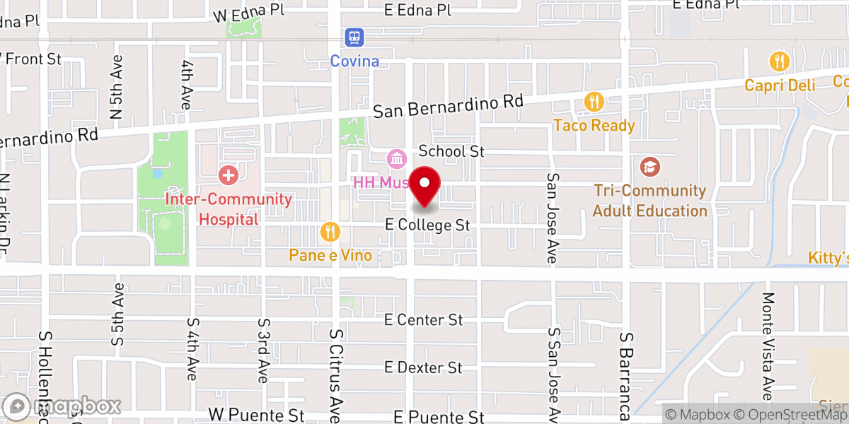 Map showing location of Christ First Covina Church