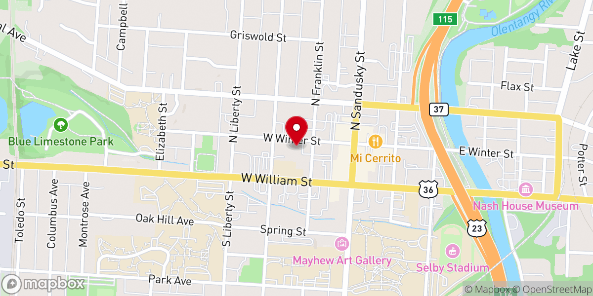 Map showing location of St. Peter's Episcopal Church
