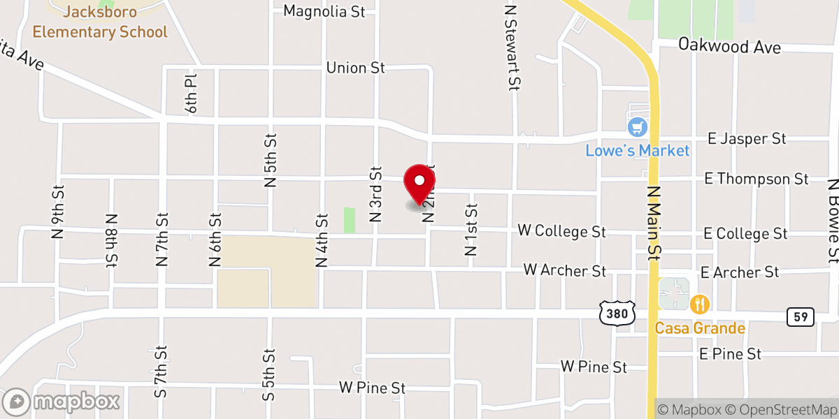 Map showing location of The Light Church - Jacksboro