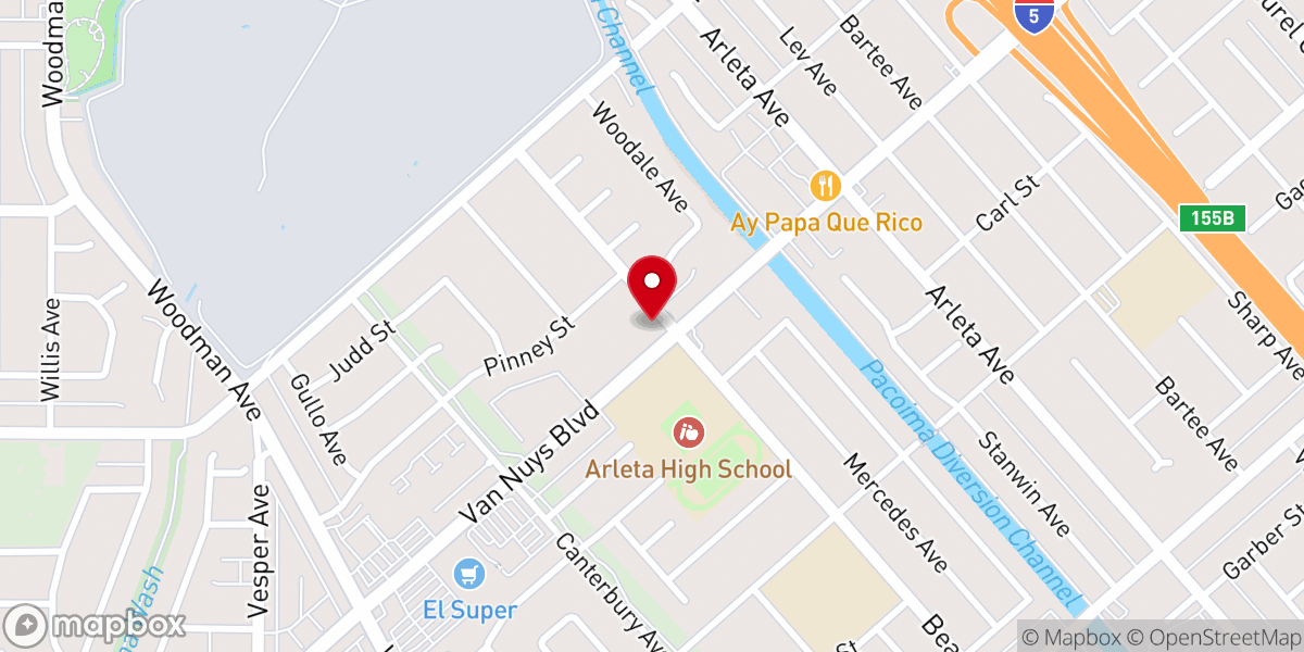 Map showing location of San Fernando Valley Agape Fellowship