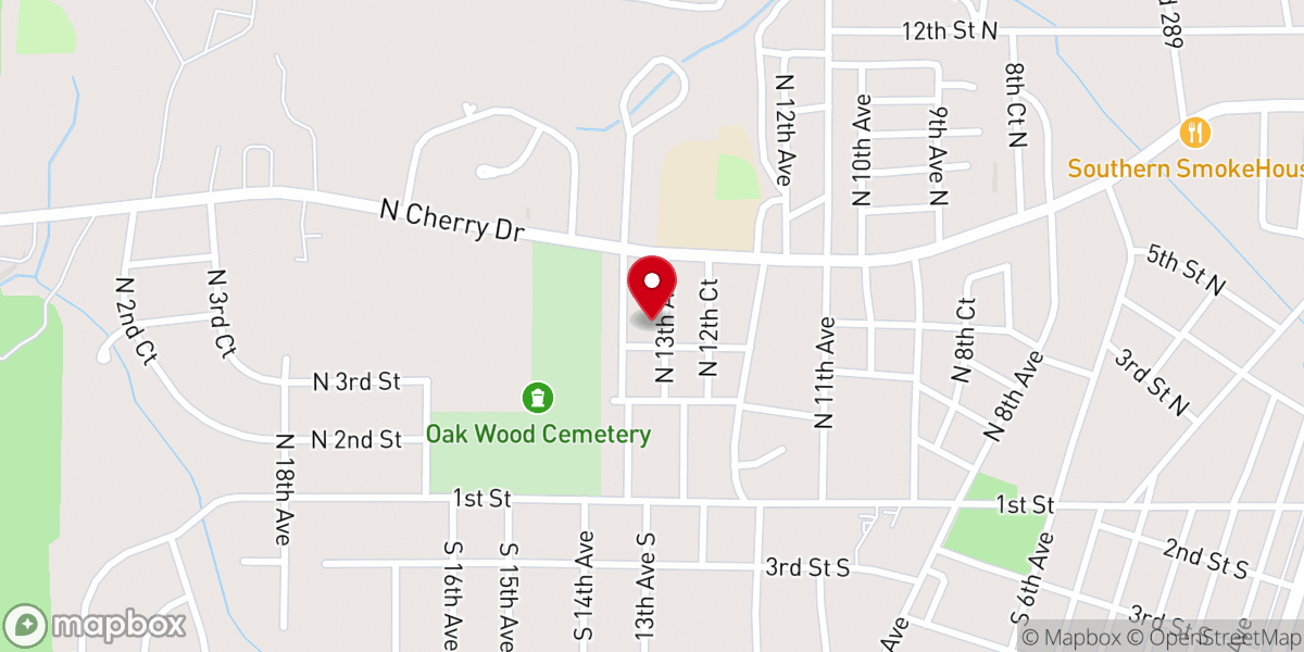 Map showing location of North 13th Avenue Church-Christian