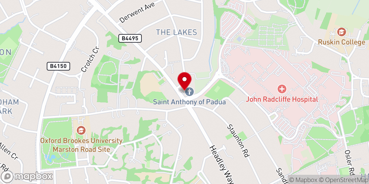 Map showing location of St Anthony of Padua Roman Catholic Church