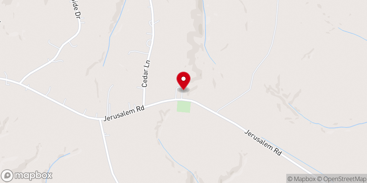 Map showing location of Jerusalem Baptist Church