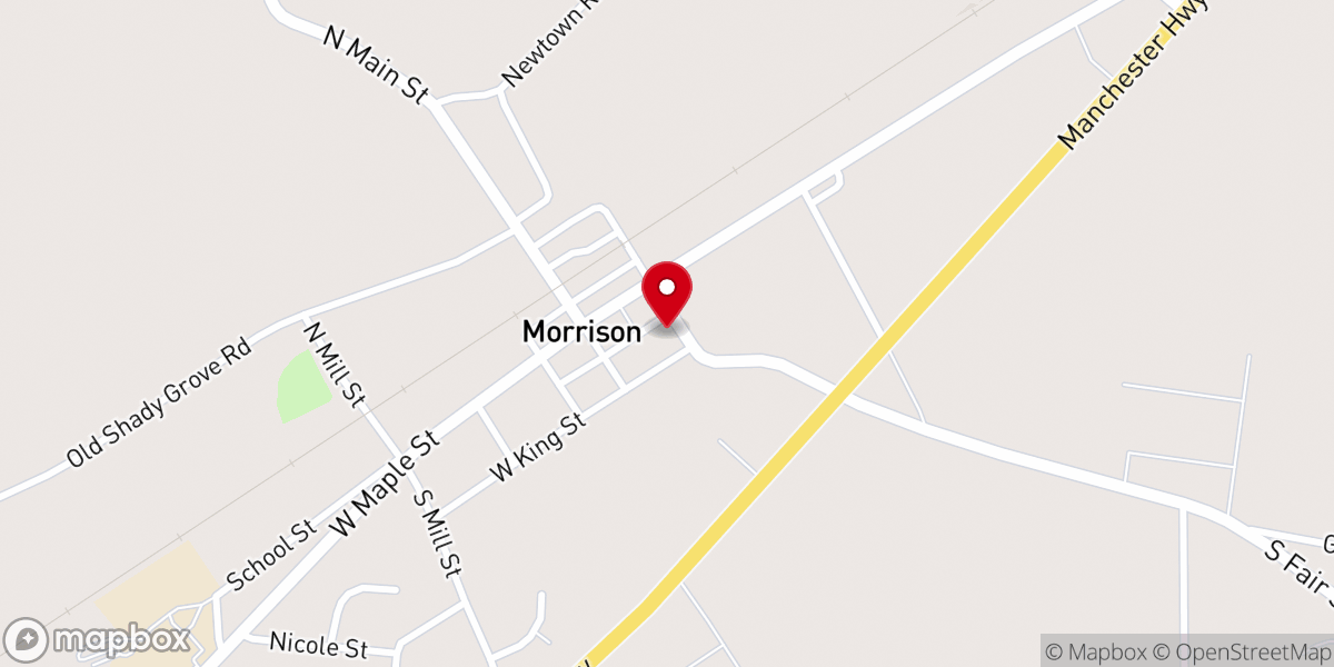 Map showing location of Morrison First Baptist Church