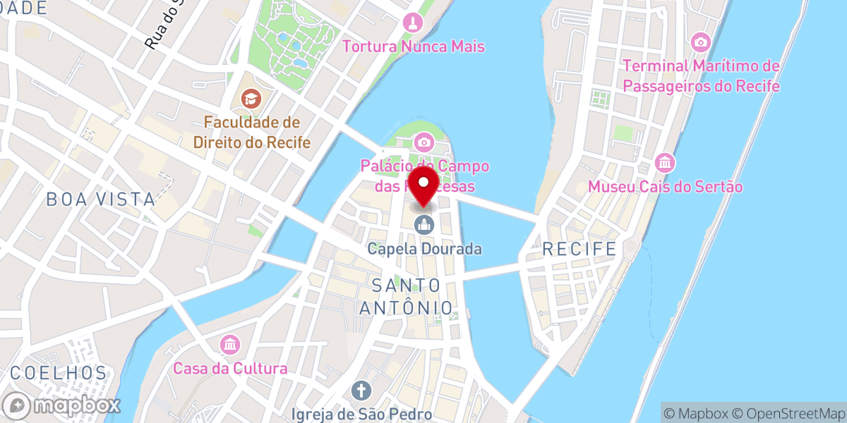 Map showing location of Convento de Santo Antônio