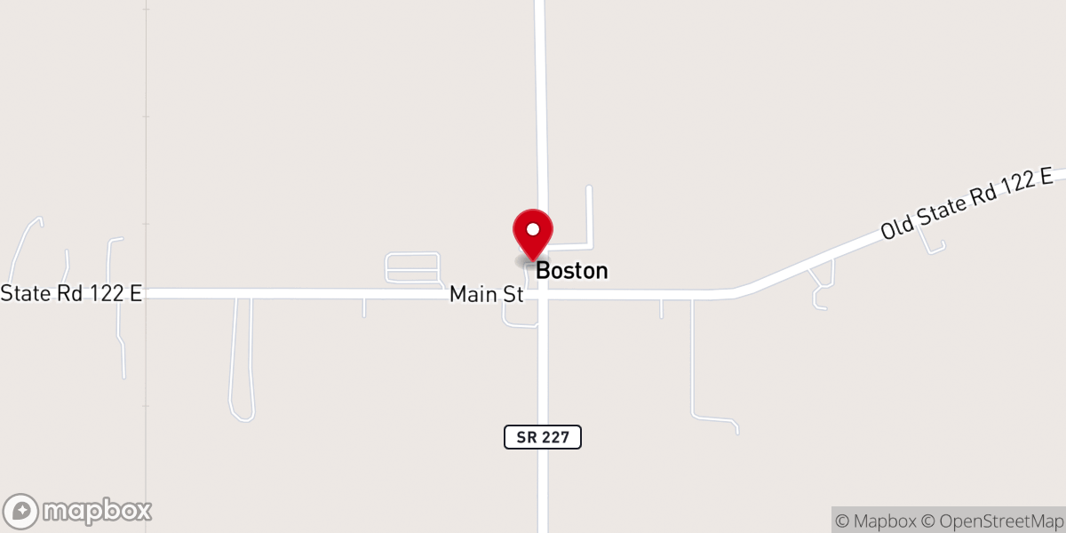 Map showing location of Boston Old Time Holiness Church