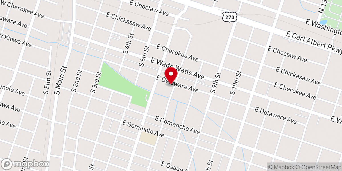 Map showing location of McAlester Seventh-Day Adventist Church