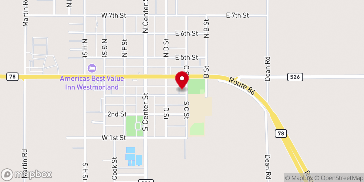 Map showing location of Community Presbyterian Church
