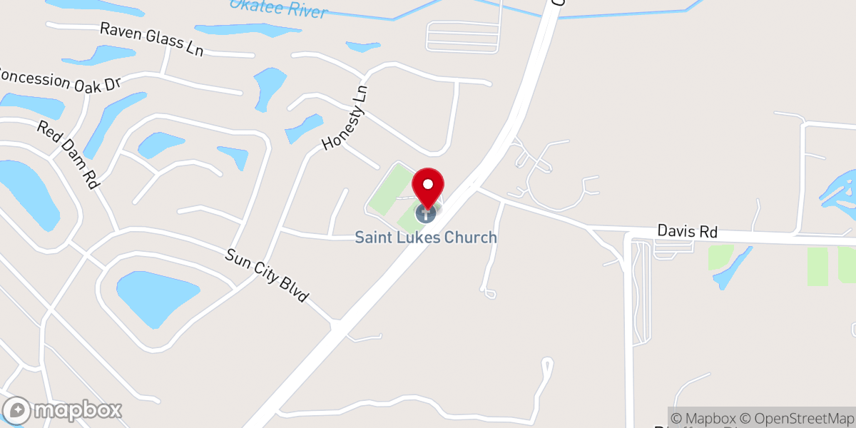 Map showing location of St. Luke’s United Methodist Church