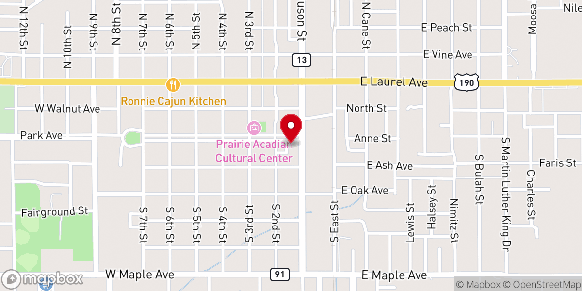 Map showing location of Eunice City Court
