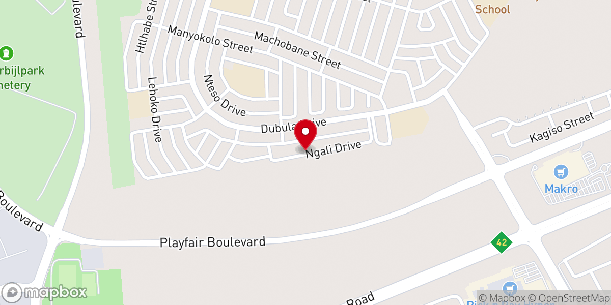 Map showing location of The Ebenezer Apostolic Church in SA