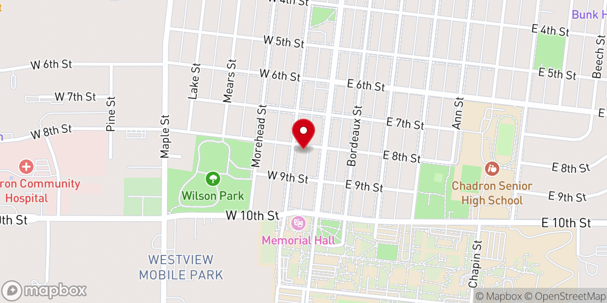 Map showing location of First Baptist Church