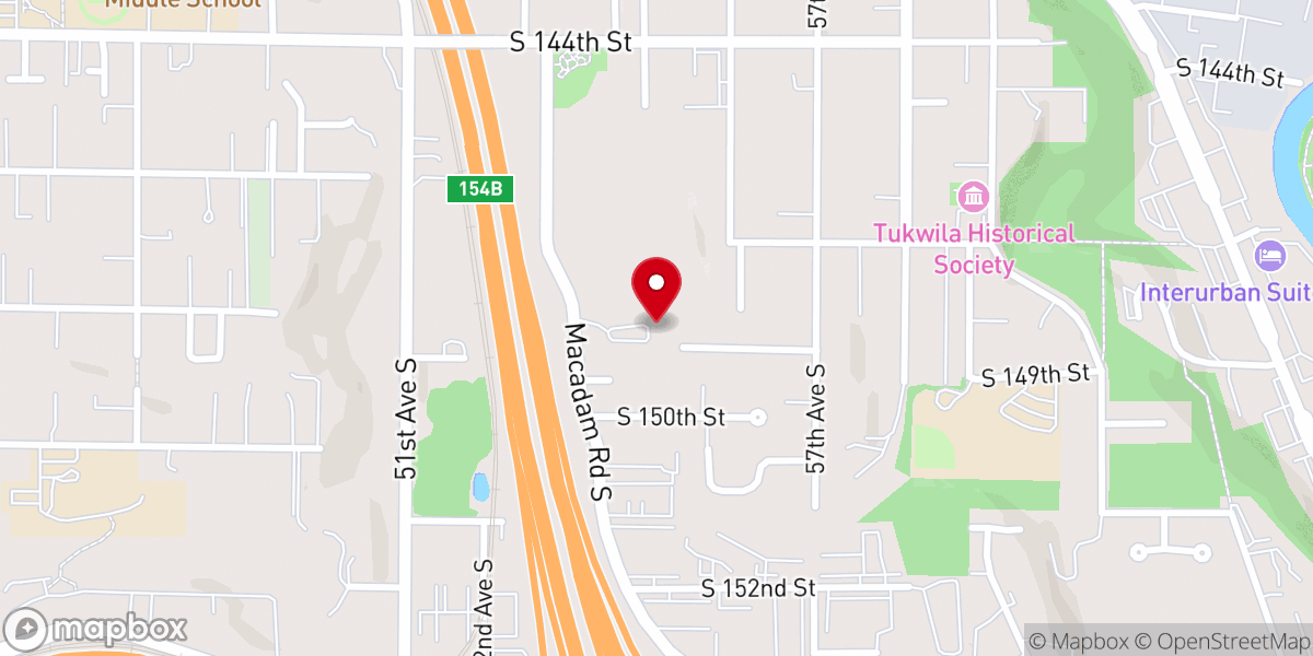 Map showing location of Southcenter Community Baptist Church