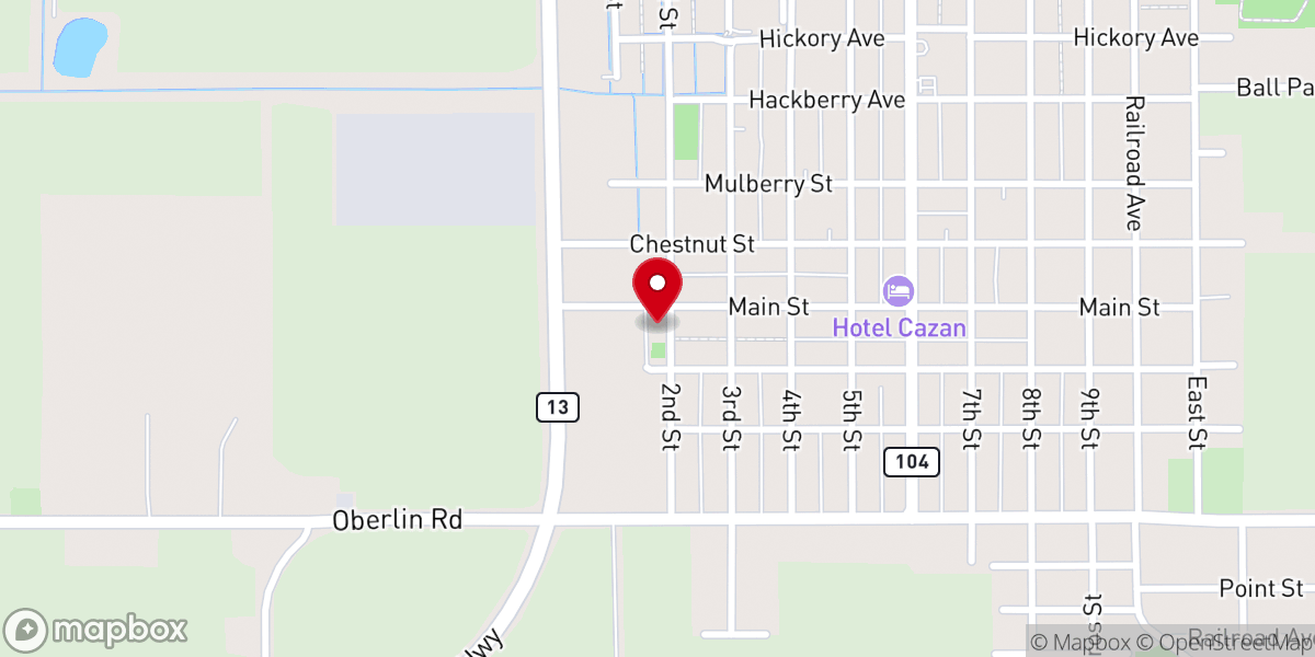Map showing location of Evangeline Health Unit