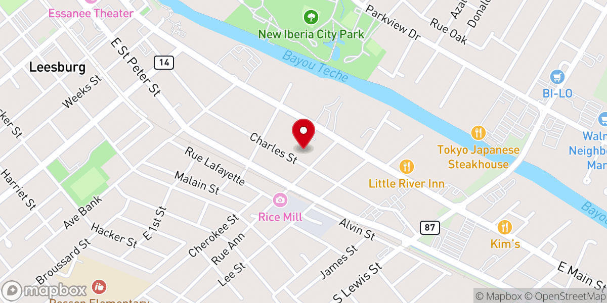 Map showing location of Church of Christ