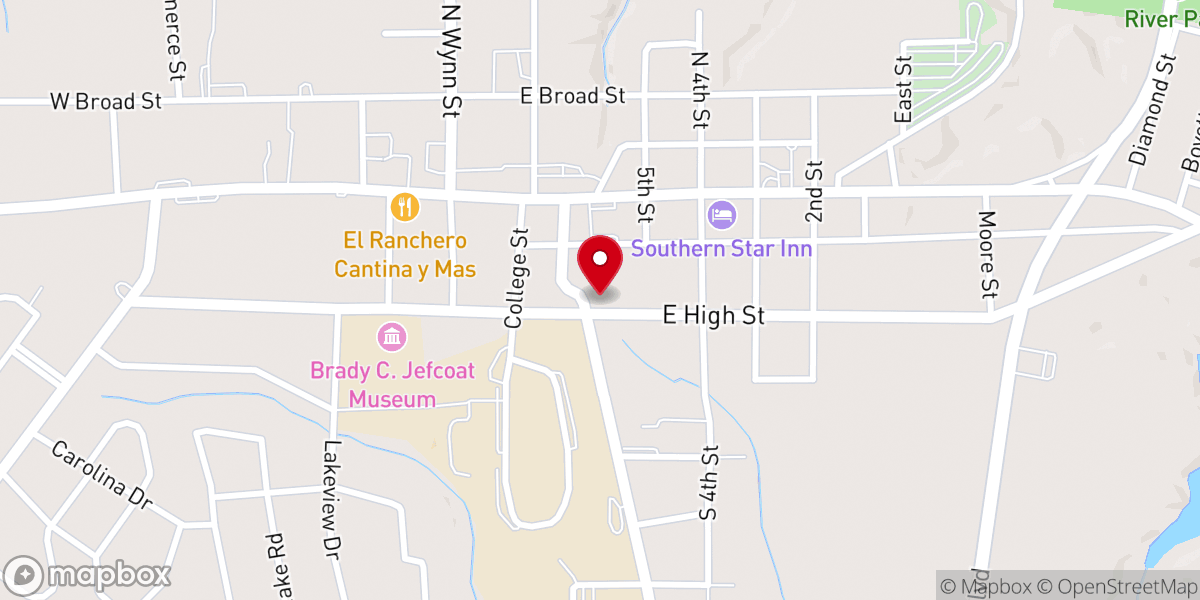 Map showing location of Murfreesboro United Methodist Church