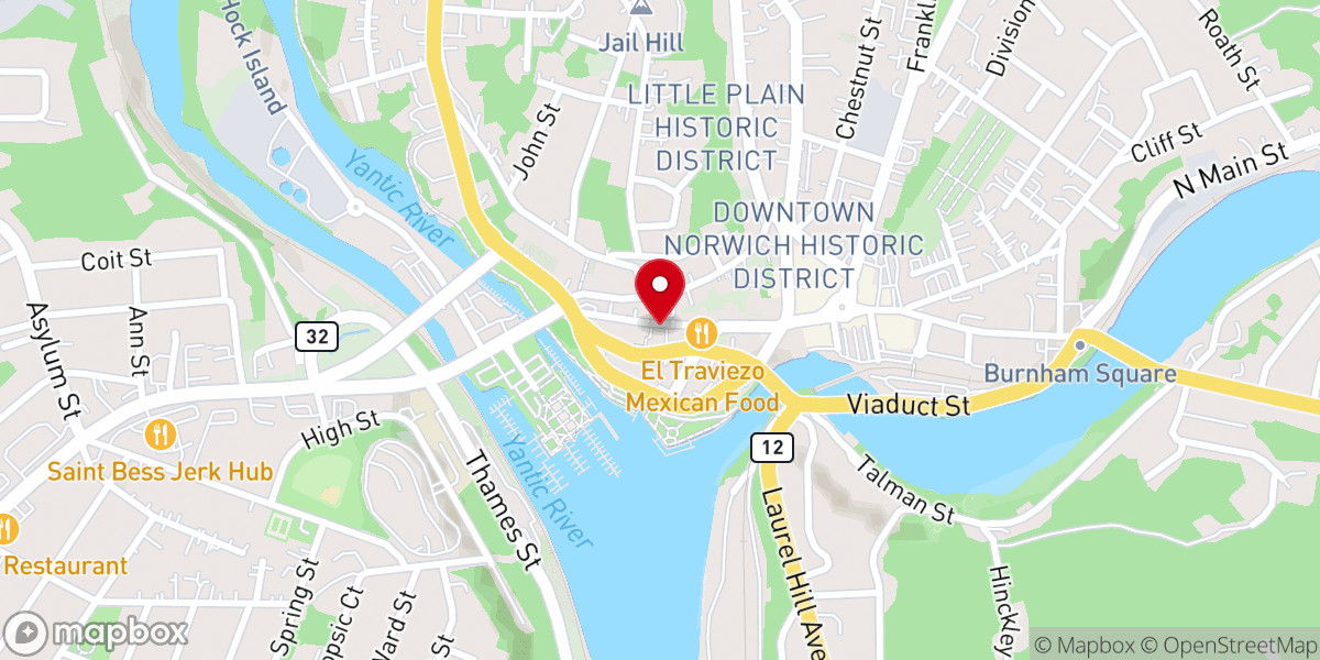 Map showing location of Unitarian Universalist Church of Norwich