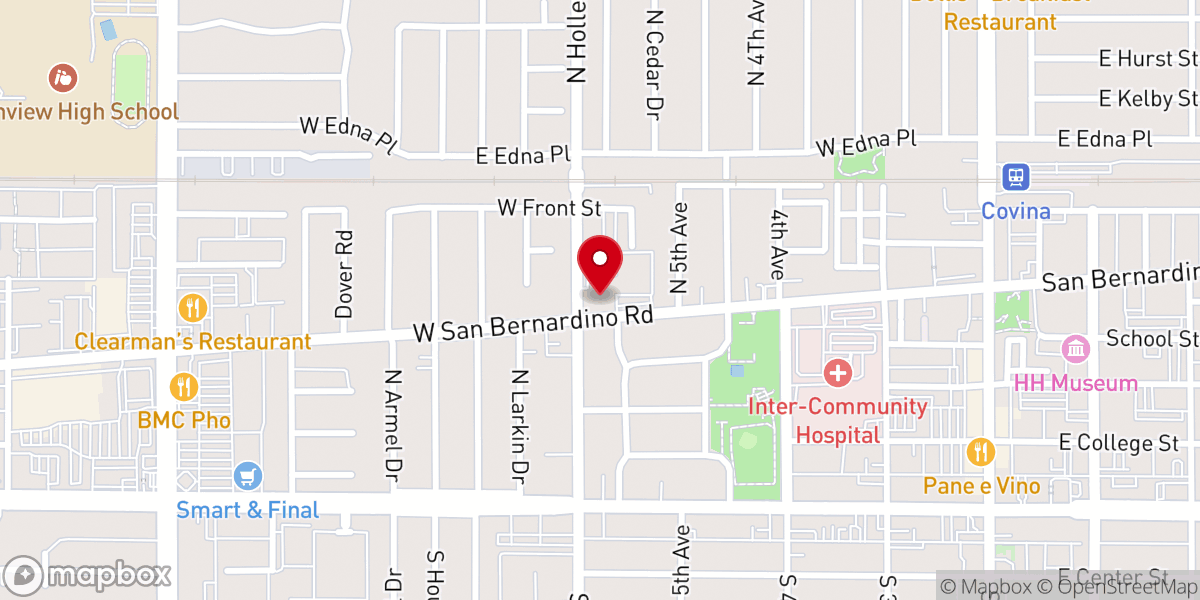 Map showing location of Covina United Methodist Church