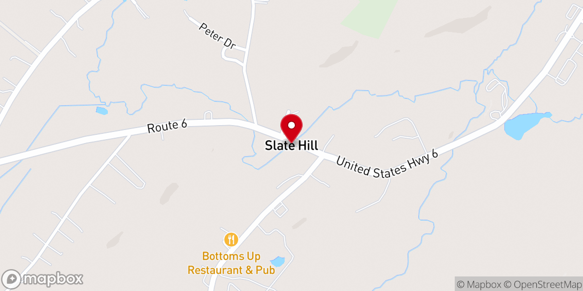 Map showing location of Slate Hill